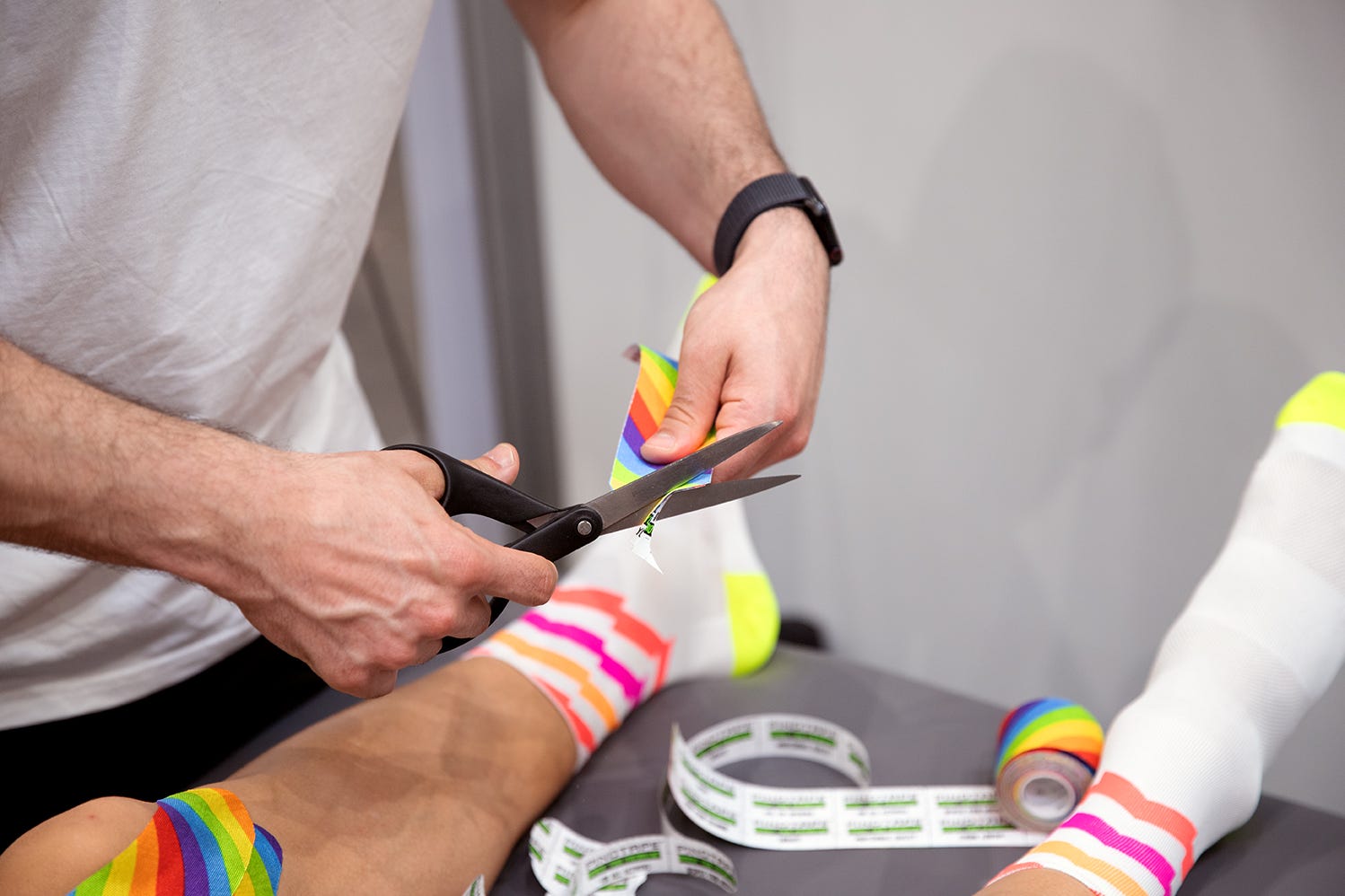 Knie getaped mit PINOTAPE