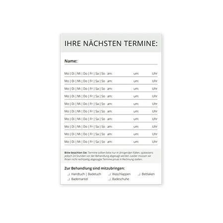 Terminzettel DIN A7 für die Praxis